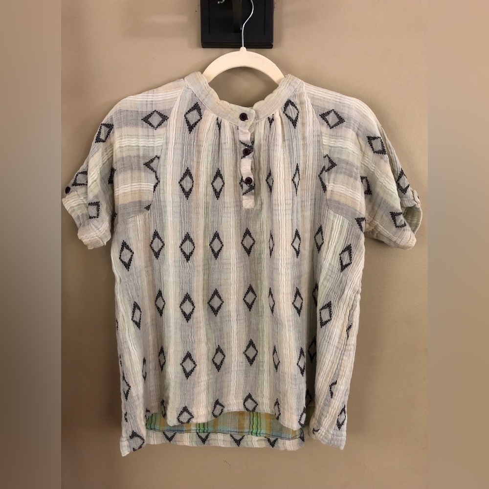 Ace & Jig Diamond Textile Double Gauze, Size Medium Short sleeve shirt